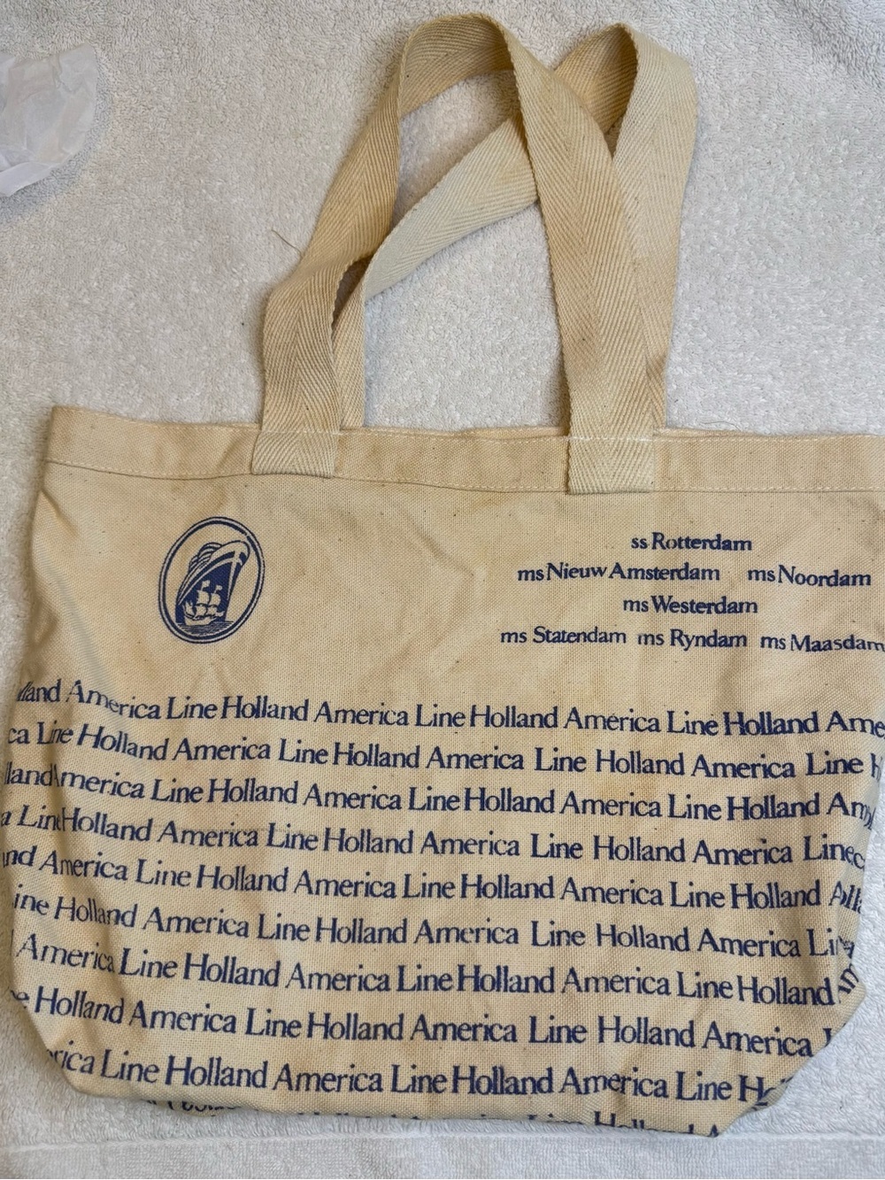 Vintage 80s Holland America Cruise Canvas Tote Bag Promotional - Picture 8 of 9